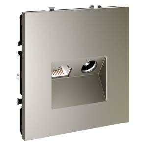 ТВ-розетка+Ethernet RJ45 Voltum S70 VLS060704 шелк