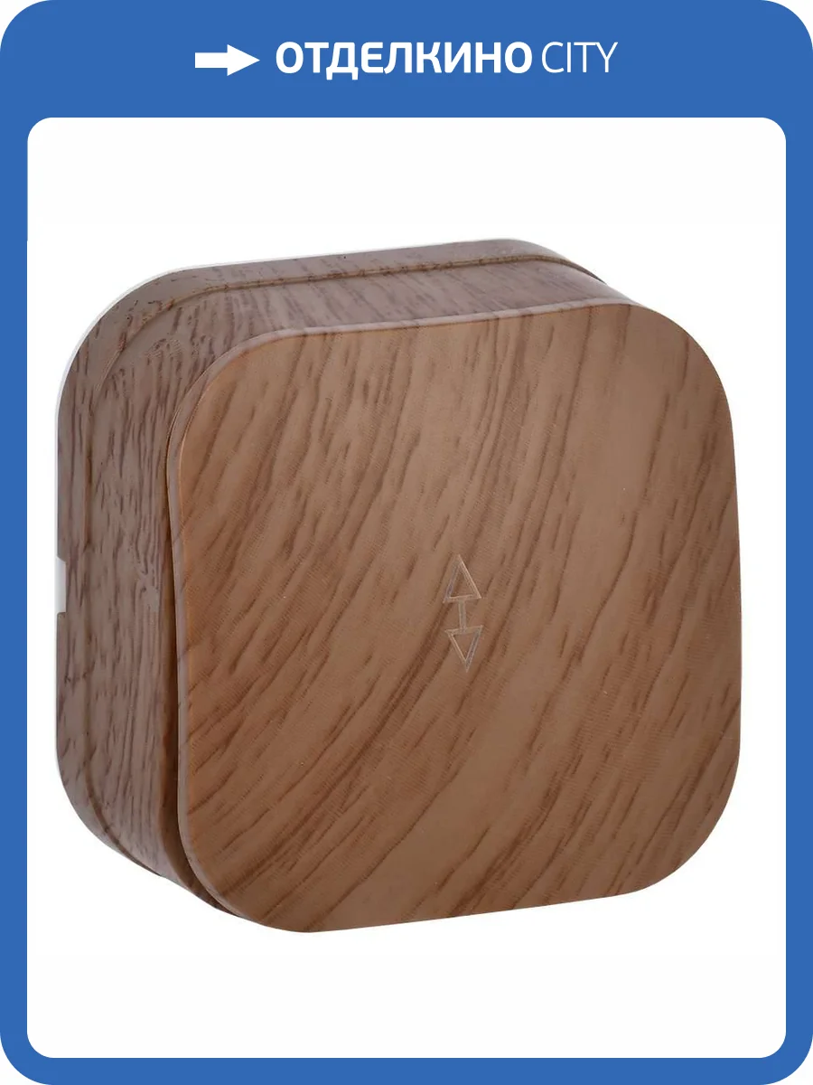 Выключатель 1-клавишный проходной IEK Glory EVH12-K24-10 дуб фото 3