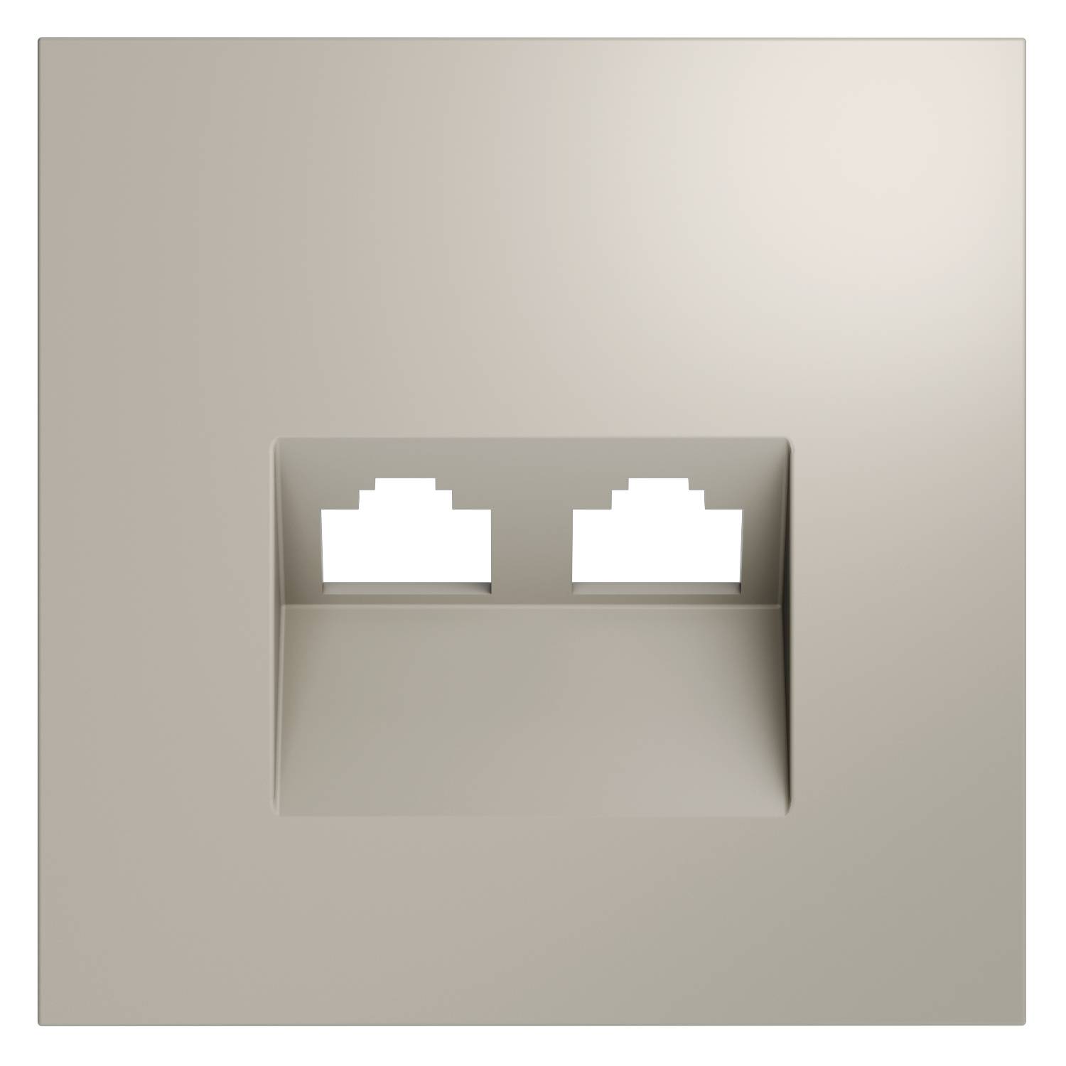 Лицевая панель для двойной компьютерной розетки RJ-45 Voltum S70 VLS001403 кашемир фото 2