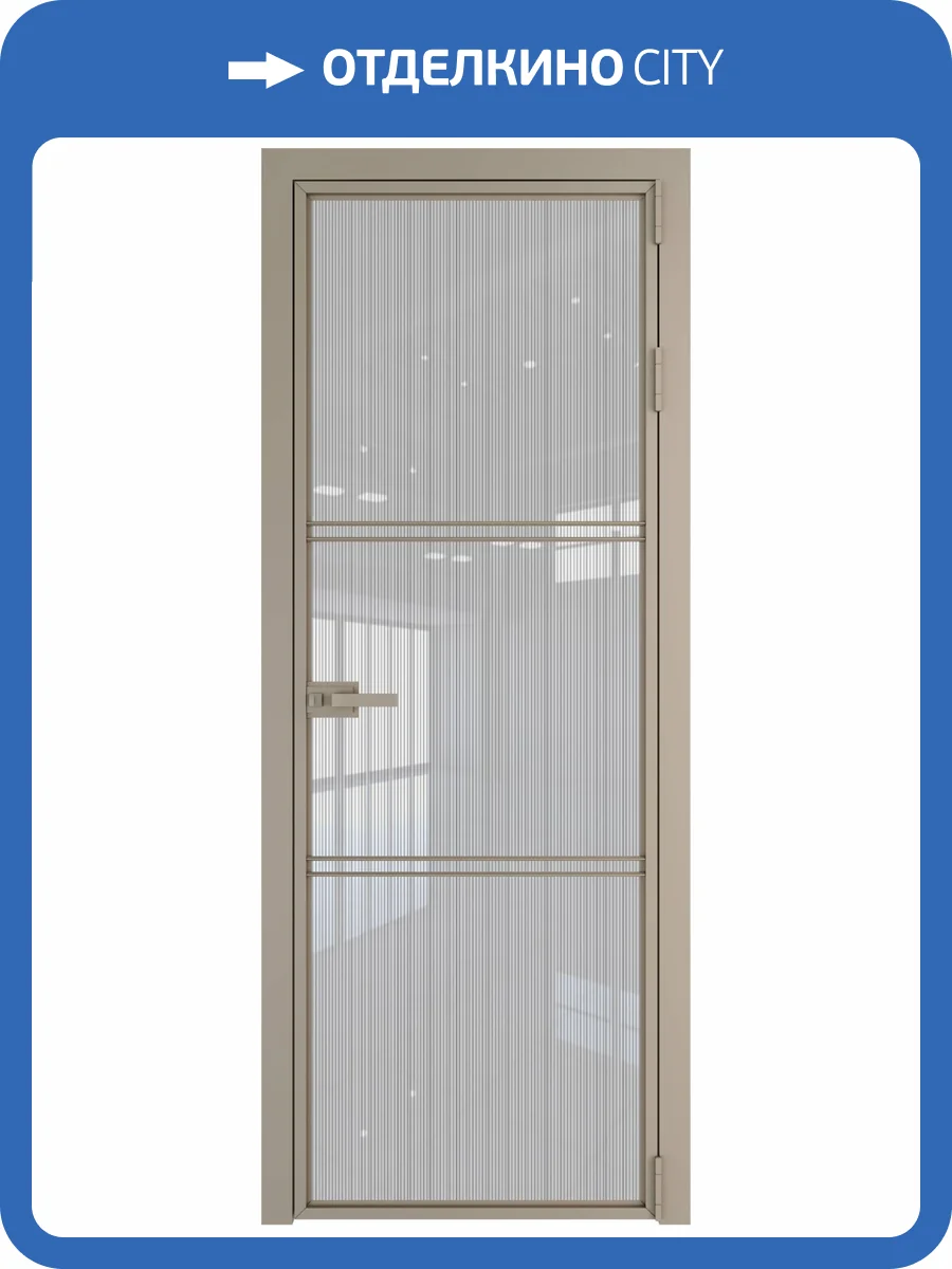 Межкомнатная дверь Profil Doors 3 AX цвет профиля Никель матовый, стекло безопасное 6 мм страйп 600x2000 фото 2