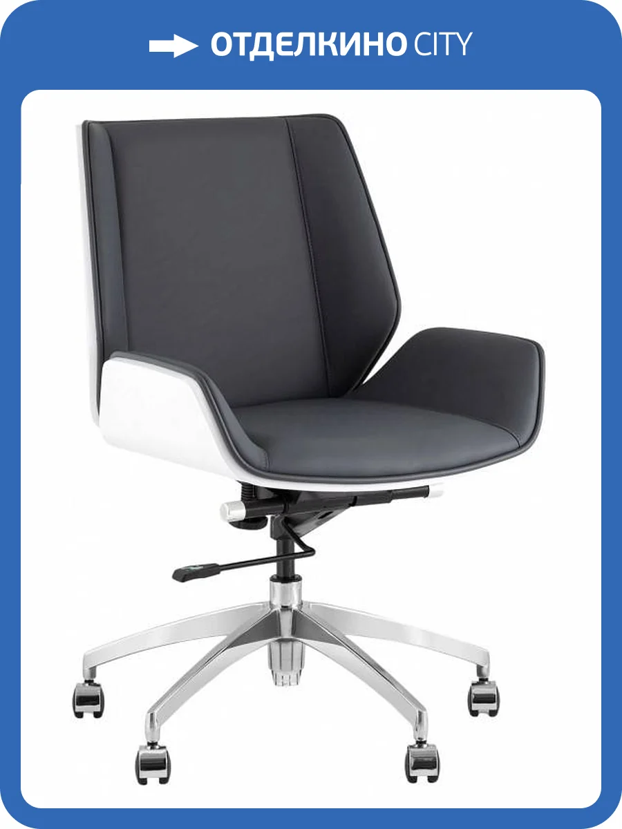 Кресло компьютерное Stool Group TopChairs Crown SN A312-A 8386-16  white back серо-голубой, белый фото 8