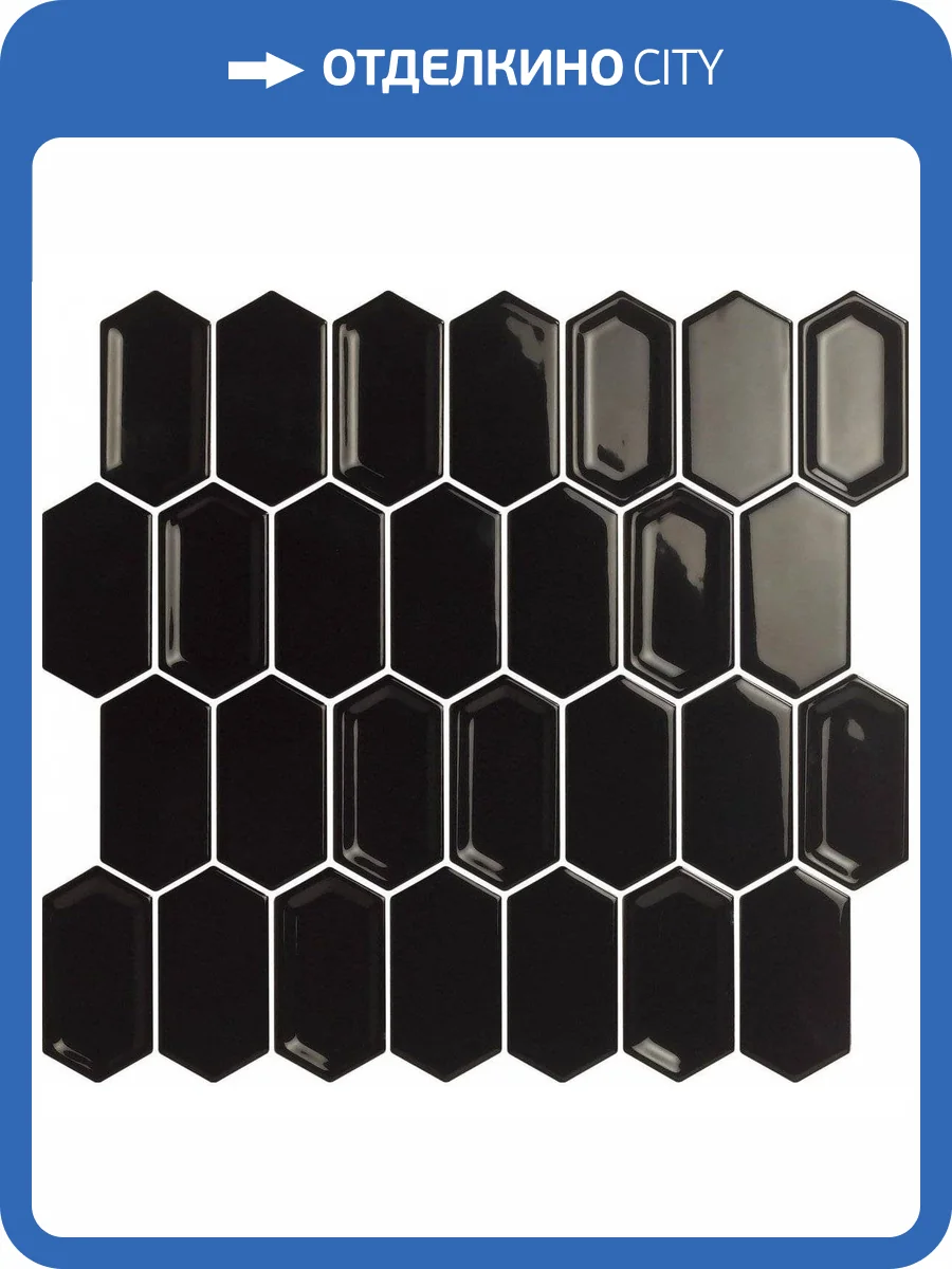 Мозаика LeeDo Candylike Crayon Black Glos (3.8x7.6) 27.8x30.4 фото 3