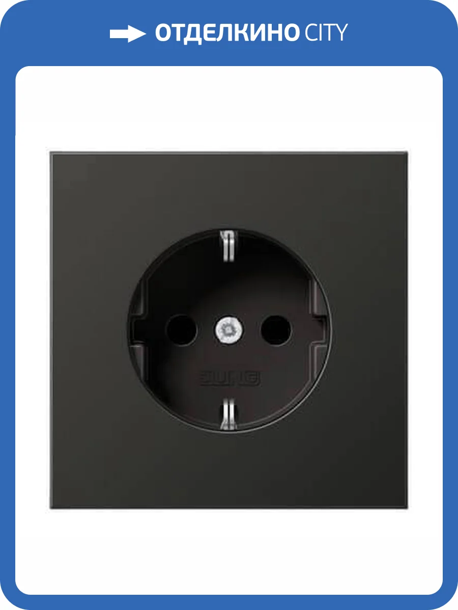 Розетка с заземлением безвинтовой зажим Jung LS 990 антрацит AL1520AN фото 2