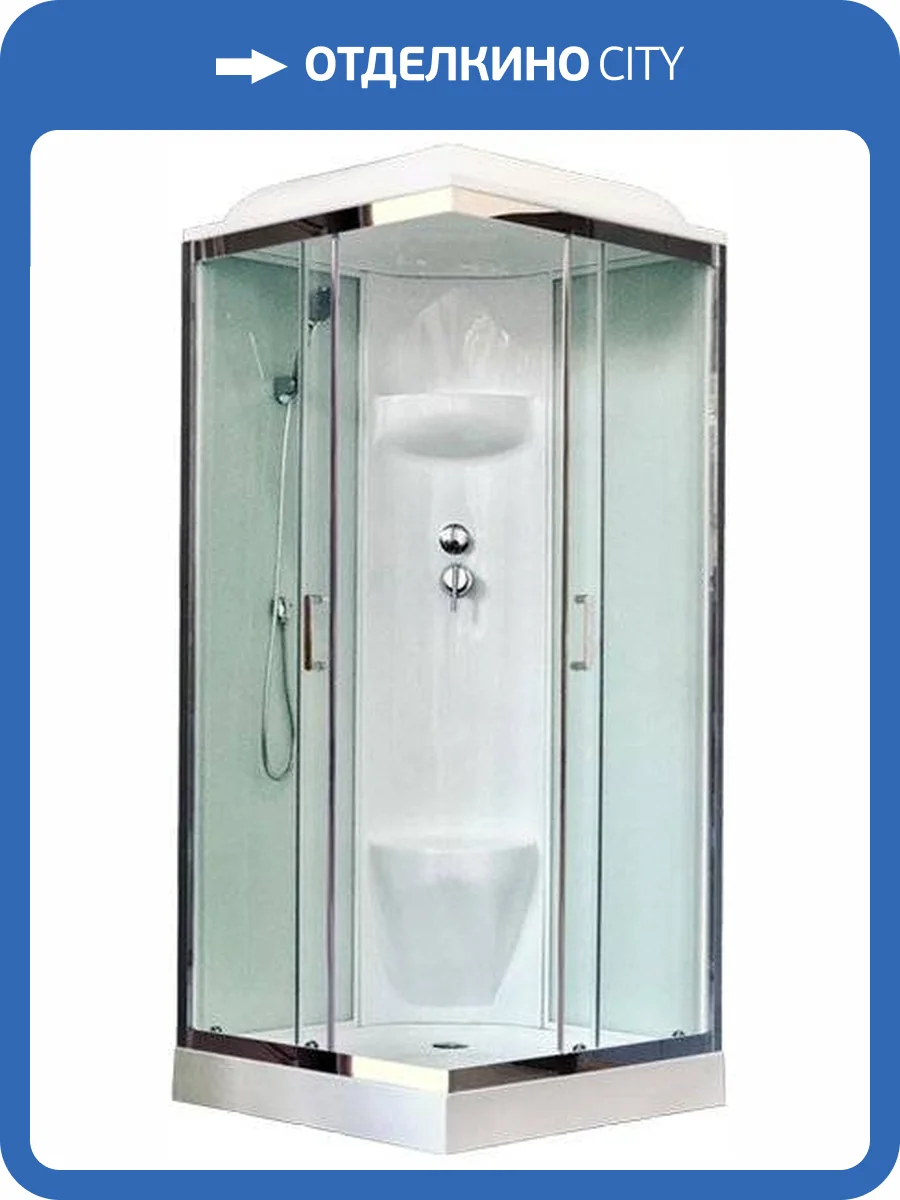 Душевая кабина Royal Bath RB 80HP6-WT-CH с низким поддоном, с сиденьем фото 6