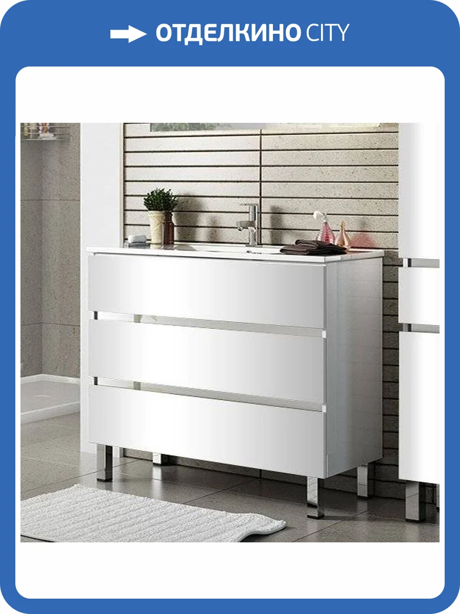 Тумба с раковиной Sanvit Кубэ-3 70 белый глянец фото 6