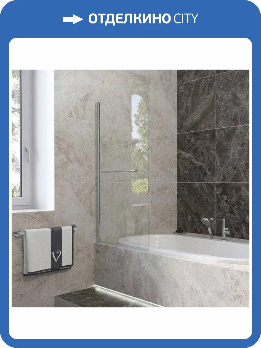 Шторка на ванну Veconi Palau PL79-90-01-C4 90 см, профиль хром фото 5