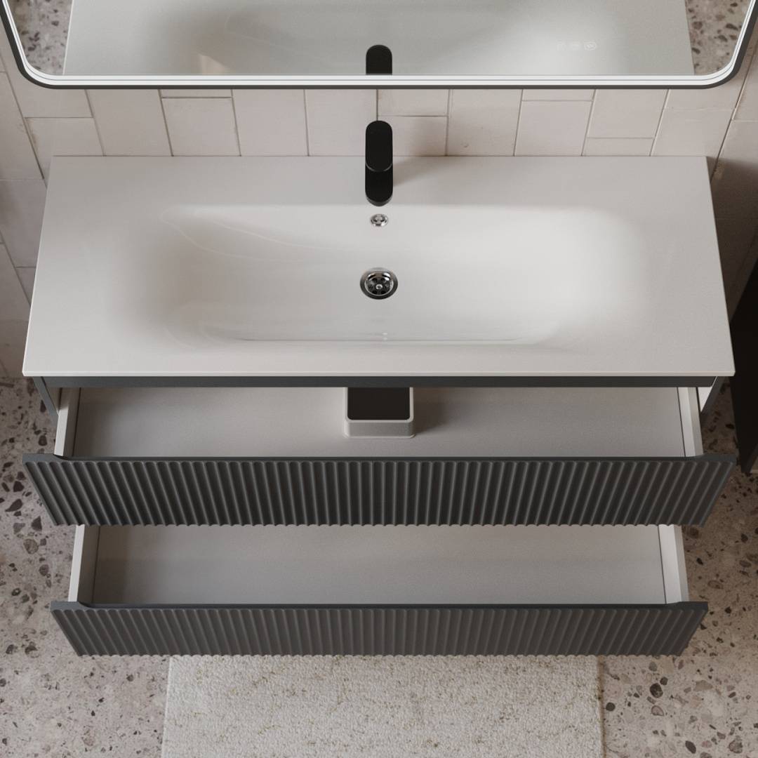 Тумба с раковиной Terminus Sicilia SIC101202701601O графит , 120x62 фото 2