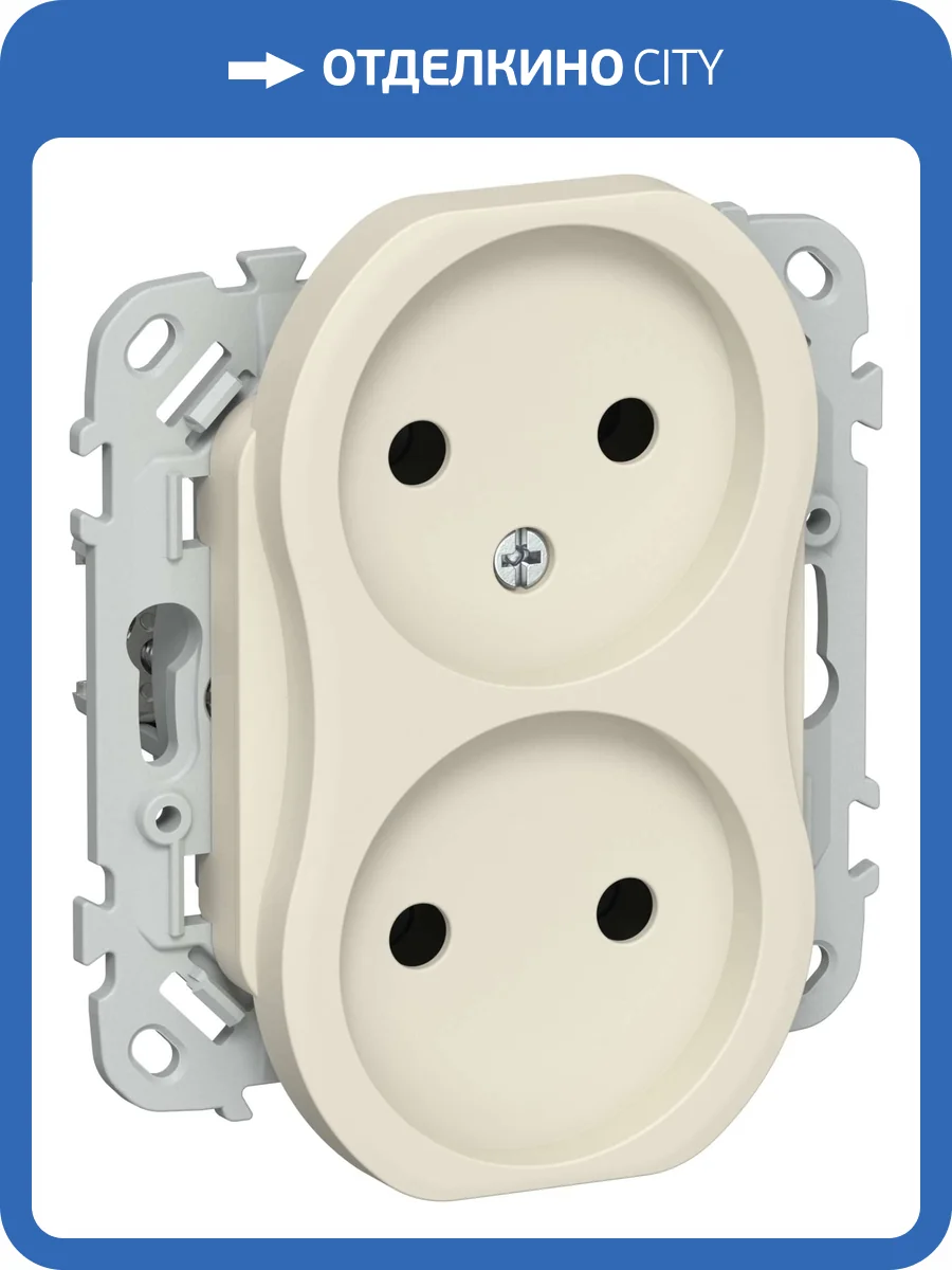 Розетка 2-местная IEK Flite FI-R20-10-K86 сливочный фото 2
