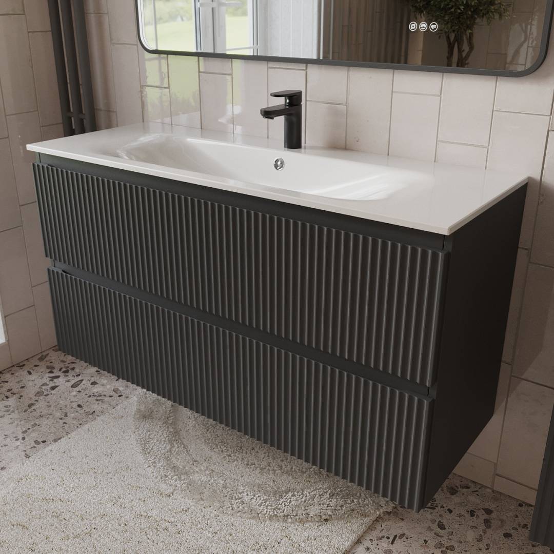 Тумба с раковиной Terminus Sicilia SIC101202701601O графит , 120x62