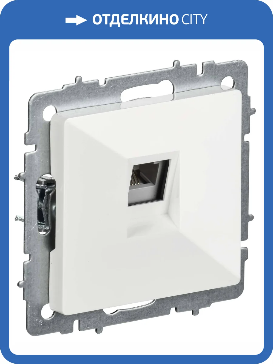 Розетка телефонная RJ11 IEK Brite BR-T10-K01 белый фото 5