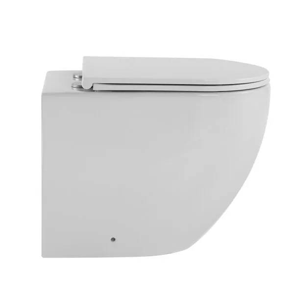 Унитаз приставной Abber Bequem AC1111T безободковый, с крышкой-сиденьем микролифт, белый фото 6