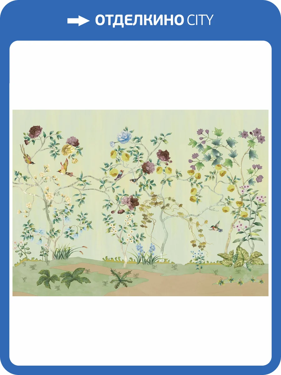 Бесшовные Eco обои Ortograf Flora 31134 Darleen Eton blue Ворс+ ОЕ+ фото 2