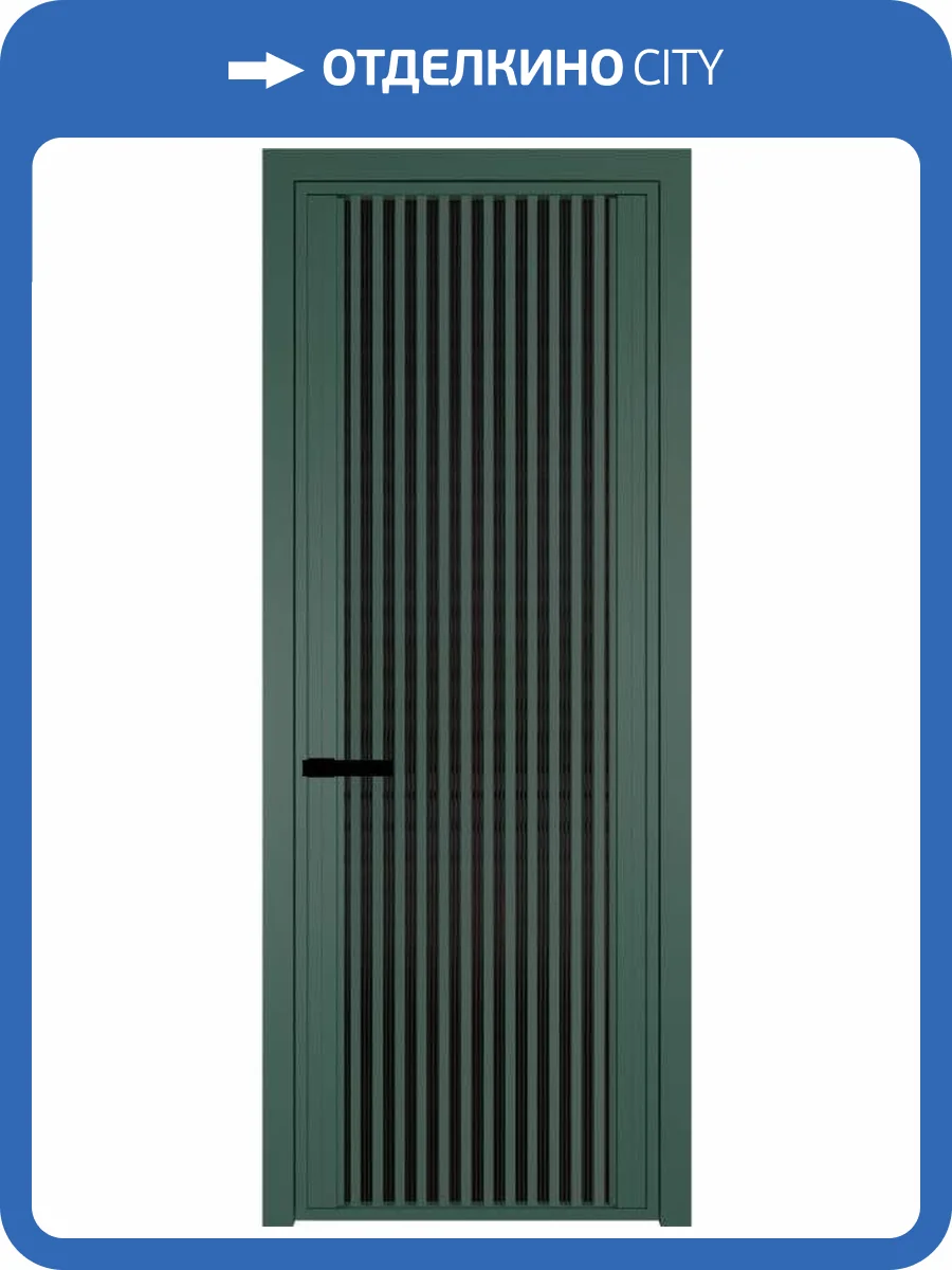 Межкомнатная дверь Profil Doors 3 AGP цвет профиля Зеленый воск, стекло безопасное 6 мм мору черный 600x2000 фото 2