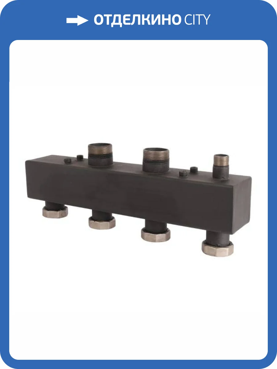 Стальной распределительный коллектор Rommer 2 отопительных контура 1 1/2 x 1 1/2 фото 5