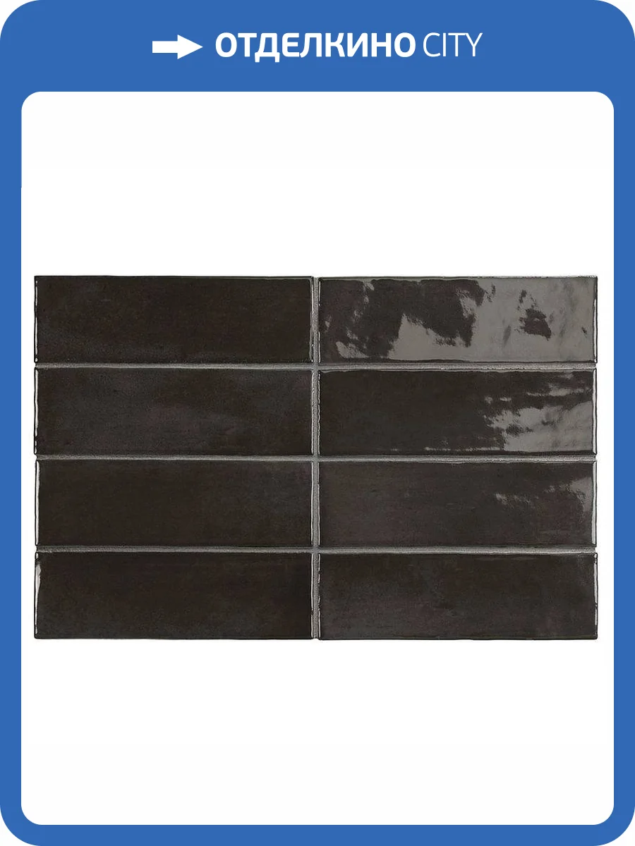 Керамическая плитка Equipe Coco 27991 Black Hat Glossy 5x15 фото 3