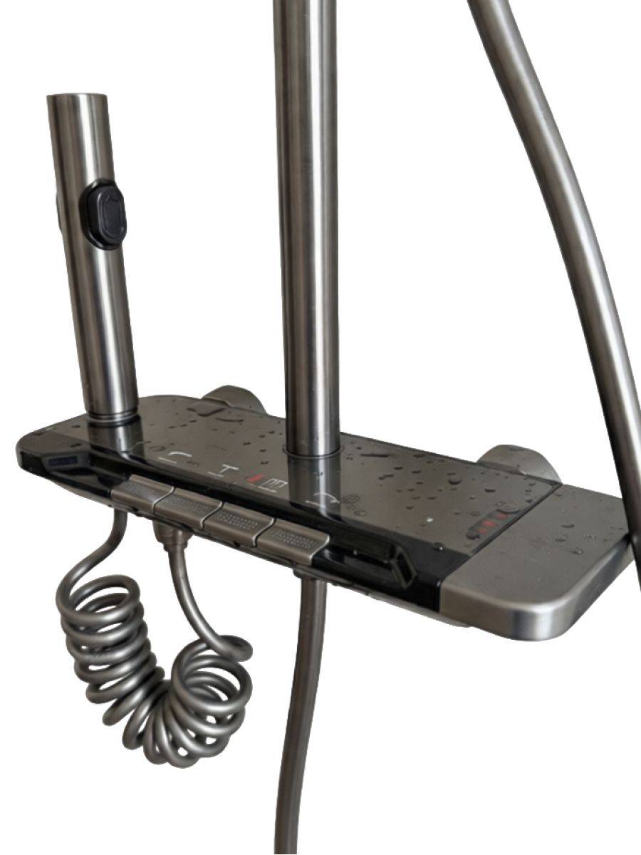 Душевая система Watersense Aurora Powerful W01819 графит фото 14