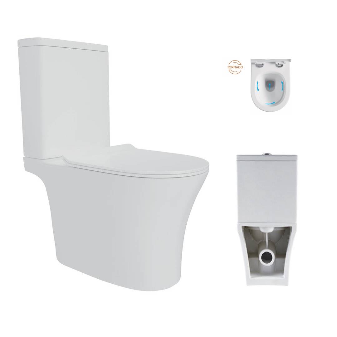 Унитаз-моноблок Watersense Rita W00121 безободковый, сиденье микролифт фото 6