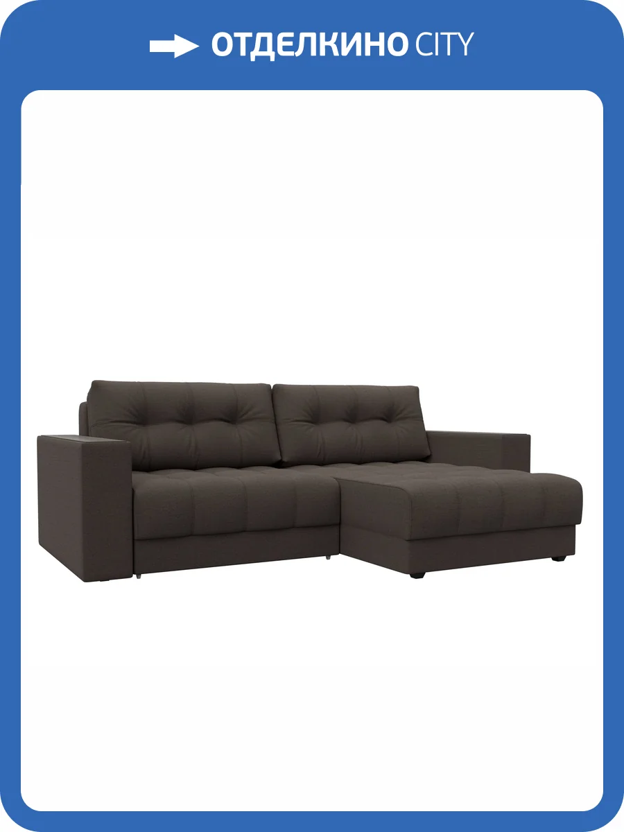 Диван угловой Лига Диванов Лига-049 НПБ 128451 амур 05 коричневый, с декором фото 16