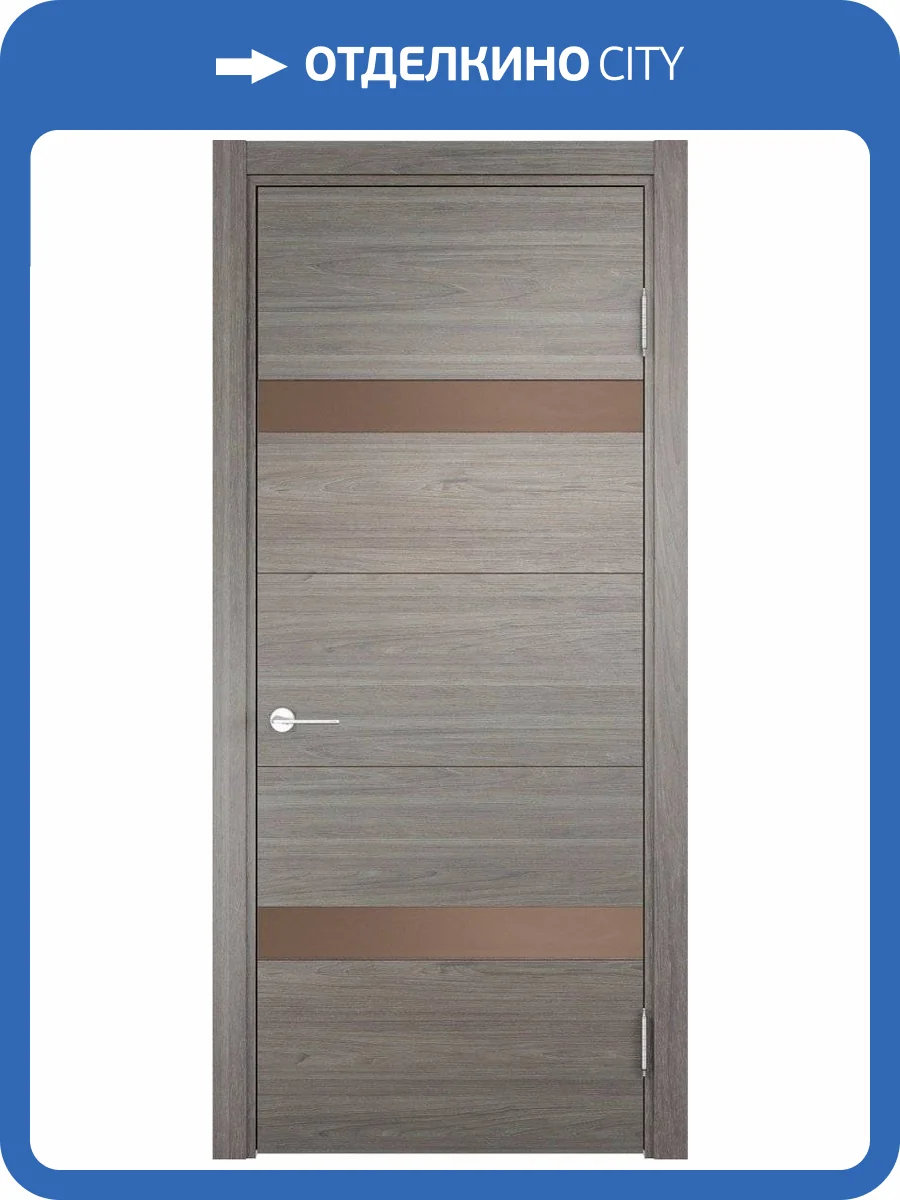 Межкомнатная дверь Verda Турин 05, остеклённая, дуб шервуд вералинга со ст. мокко 800x2000 фото 2