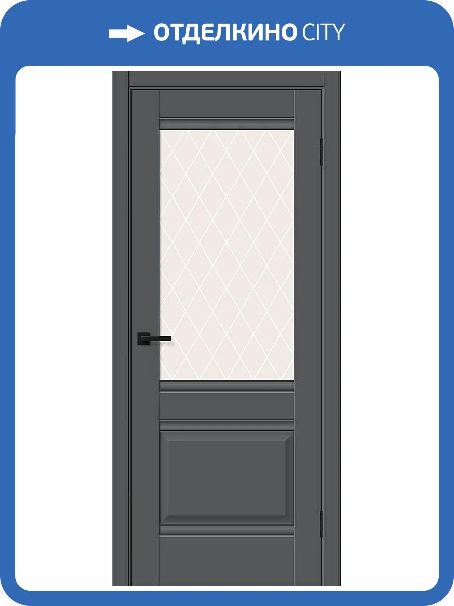 Межкомнатная дверь Bravo Прима-3 полотно Stormy Silk, стекло White Сrystal 700x2000 фото 2