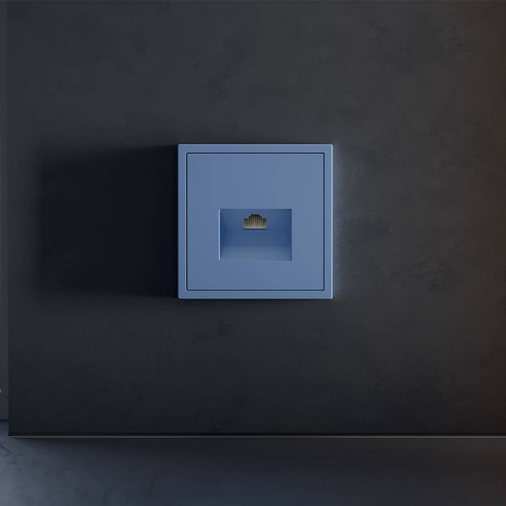 Лицевая панель для компьютерной розетки RJ-45 Voltum S70 VLS001315 деним