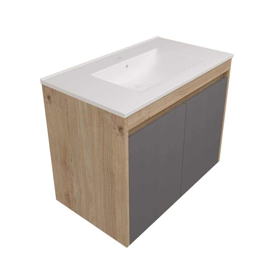 Тумба под раковину Watersense Paula W00898 дуб, 80 см фото 3