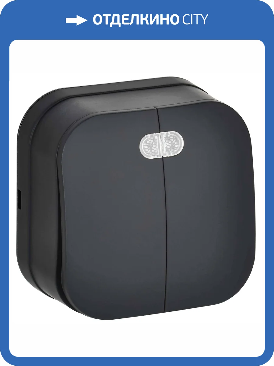 Выключатель 2-клавишный IEK Glory EVH21-K02M-10 черный матовый фото 3