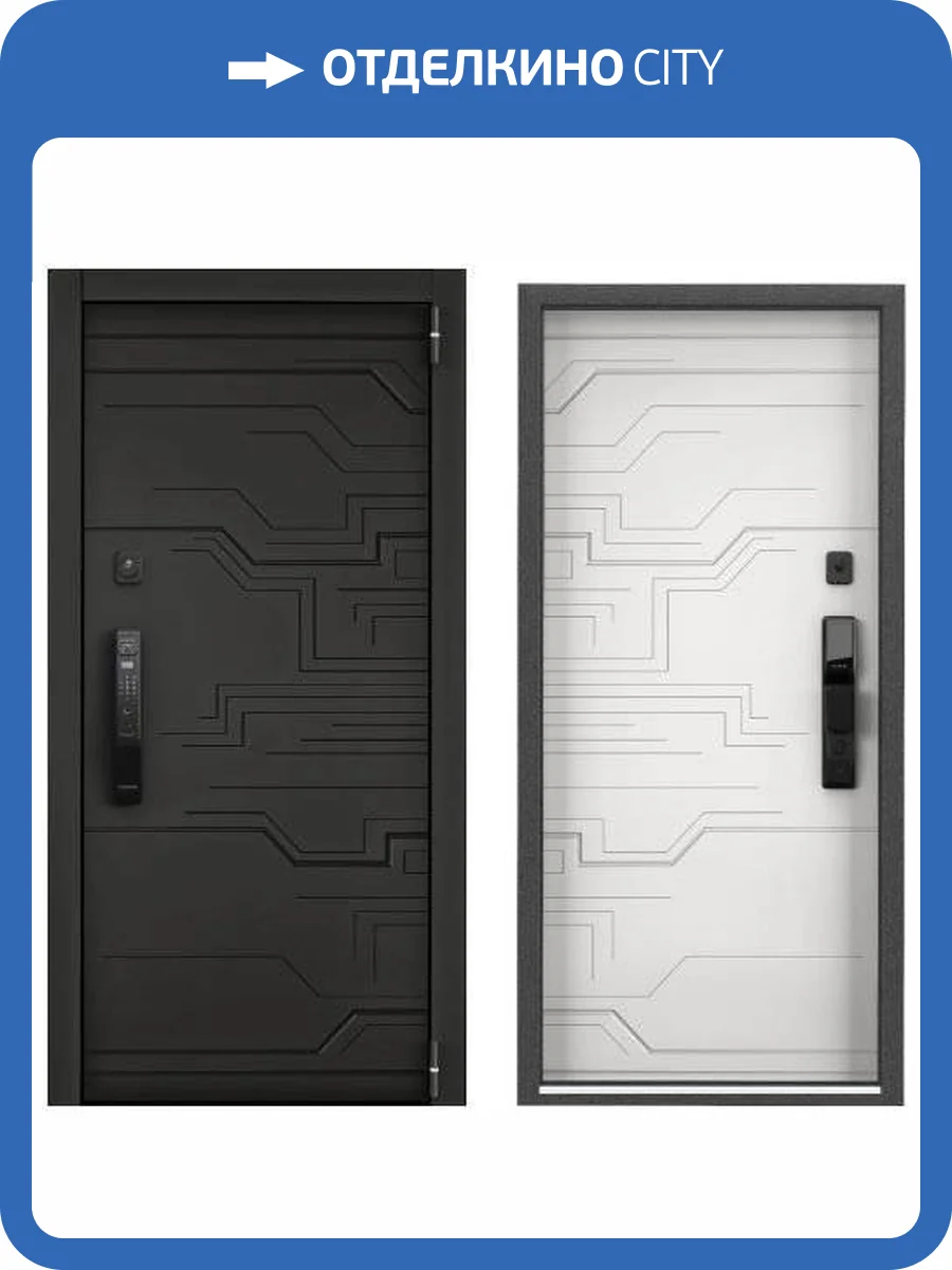 Входная стальная дверь Torex CYBER PRO PP 3930516 ПВХ Черная шагрень/ПВХ Бьянко 2000x880 фото 2