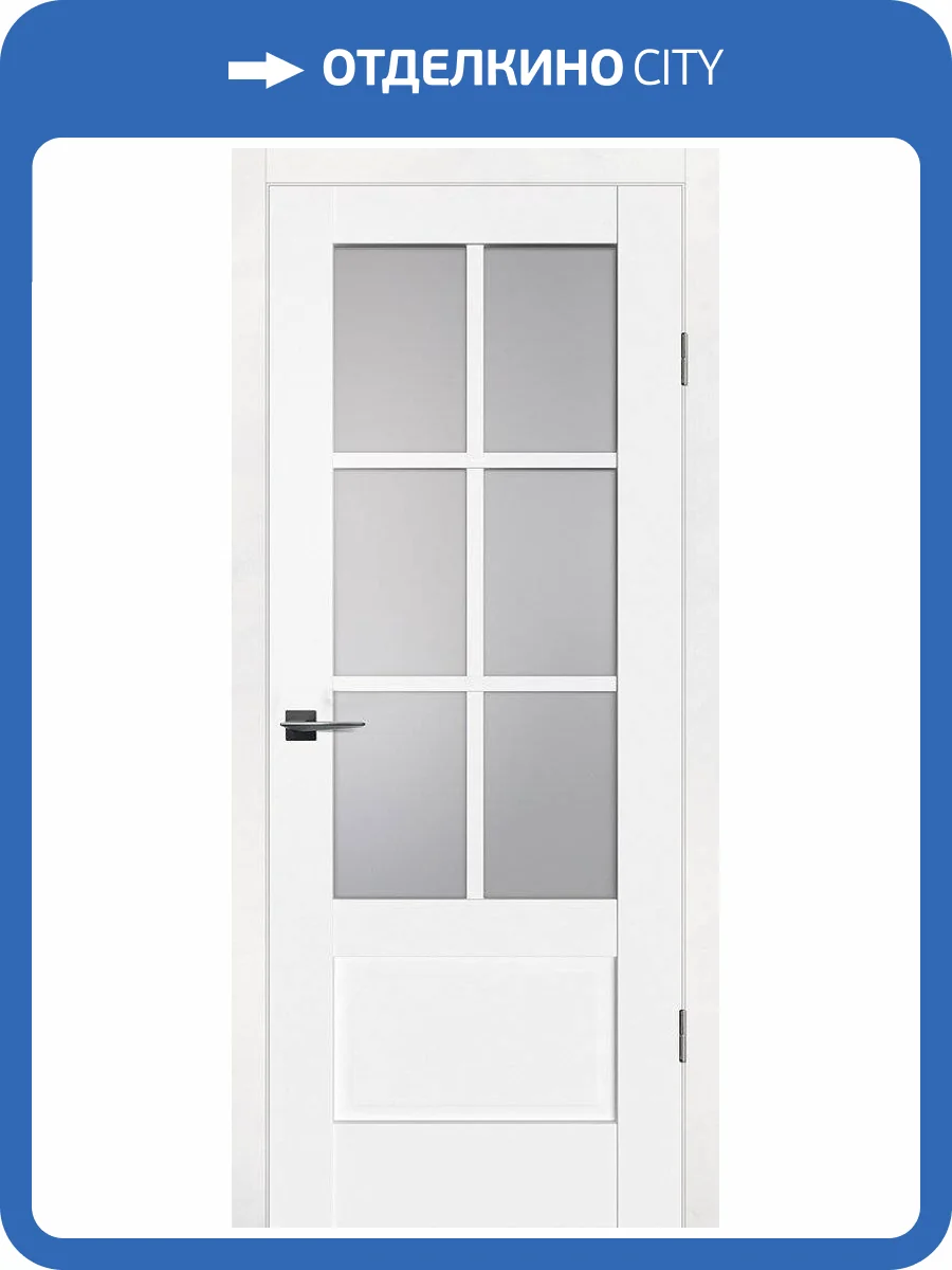 Межкомнатная дверь Profilo Porte экошпон PSC-43, остекленная, белый 700x2000 фото 2