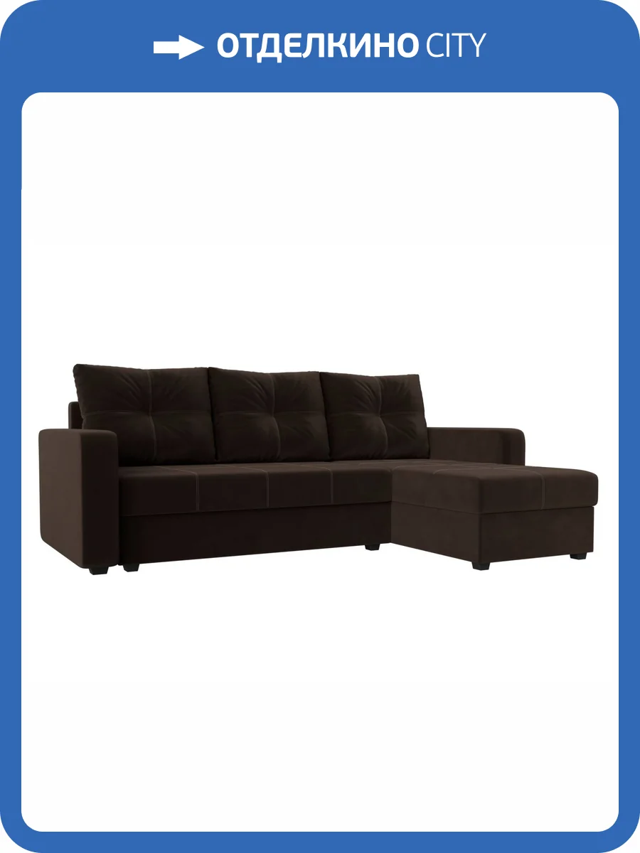 Диван угловой Лига Диванов Ливерпуль Лайт 117731 коричневый, правый угол фото 11