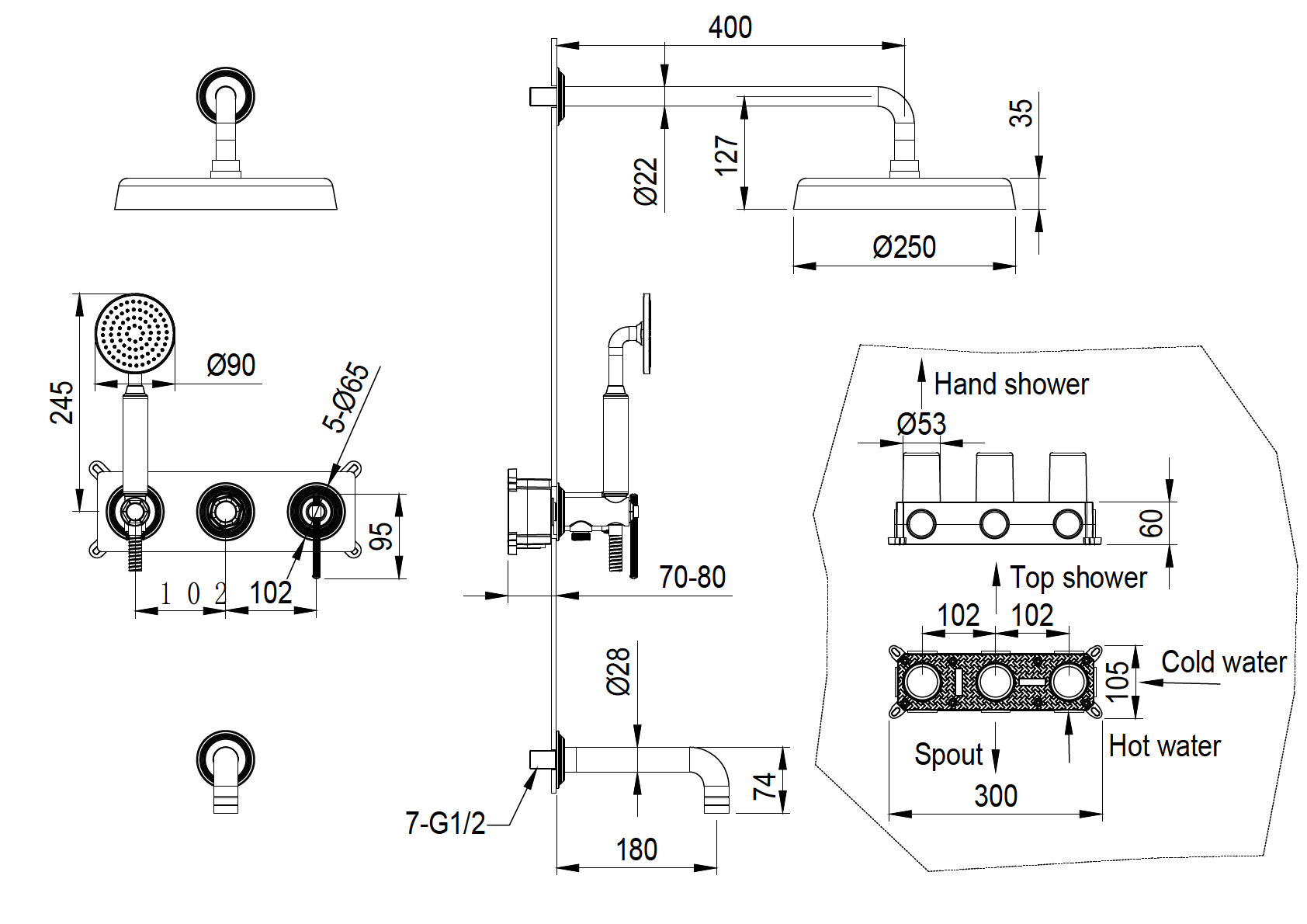 Душевой комплект Boheme Eterna 174-2-NB Nickel Brush фото 2