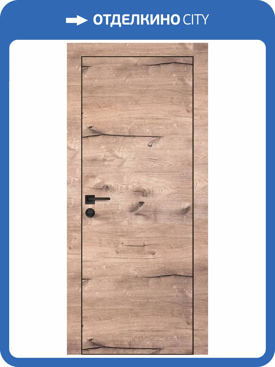 Межкомнатная дверь Profilo Porte экошпон PX-1, глухая, дуб пацифик, AL кромка черная 900x2000 фото 2