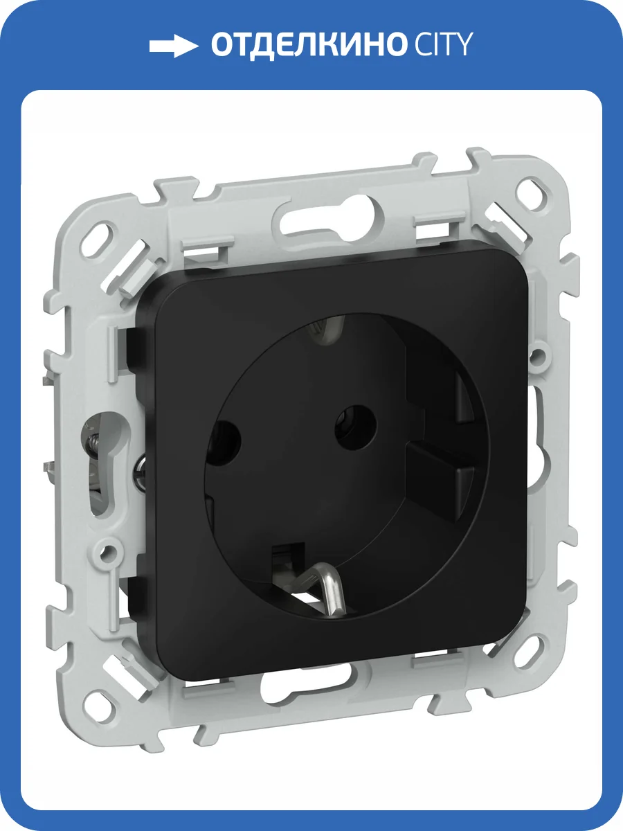 Розетка 1-местная с заземлением IEK Flite FI-R11-16-K02 черный фото 3