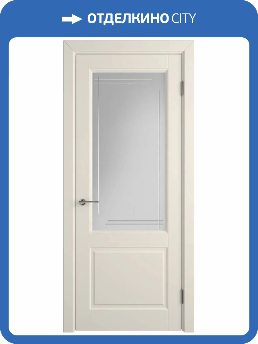 Межкомнатная дверь Владимирская Фабрика Дверей Dorren Ivory стекло Crystal Cloud L 700x2000 фото 2