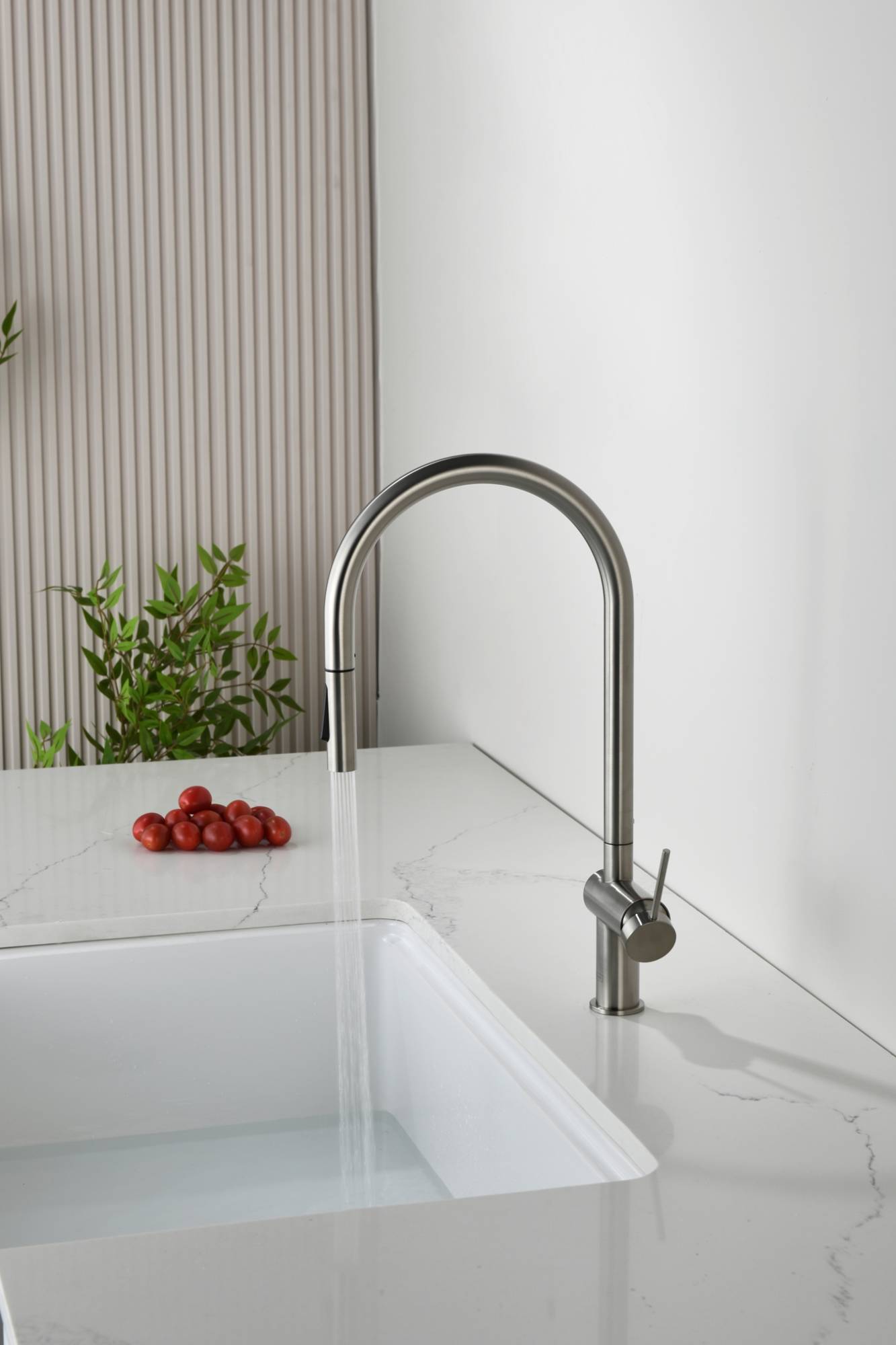 Смеситель для кухни AQUAme Cucina AQM9901BN с выдвижным изливом, никель шлифованный фото 3
