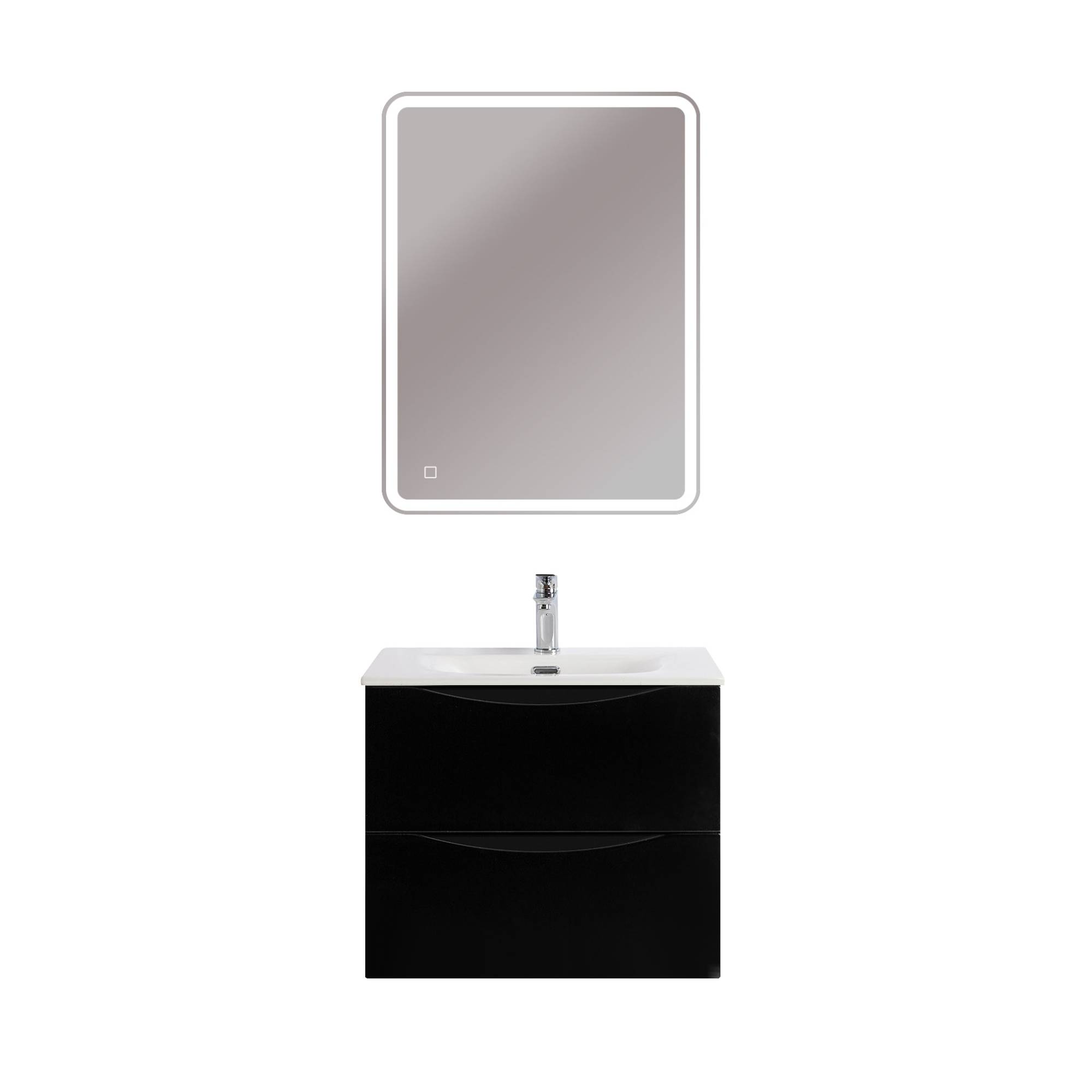 Тумба с раковиной BelBagno MARINO-CER-MINI 60 Nero Lucido фото 8