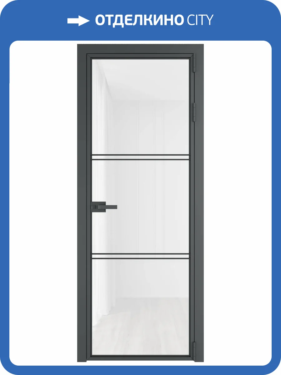 Межкомнатная дверь Profil Doors 3 AX цвет профиля Серая ночь, стекло безопасное 6 мм белый триплекс 700x2000 фото 2