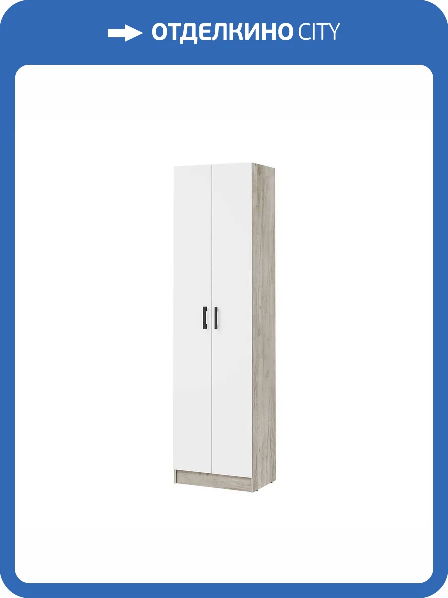 Шкаф Интерьер-Центр Вега ШК-2 00-00185523 дуб крафт серый, белый фото 4