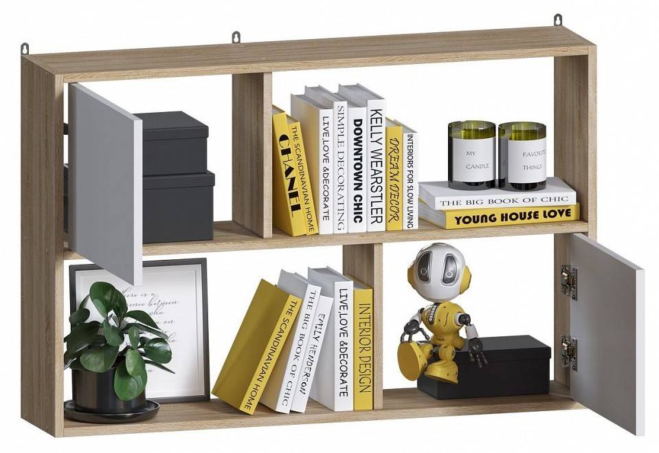 Полка настенная МФ Jazz ПД 1СБ ПД-1СБ Дуб сонома Белый фото 2