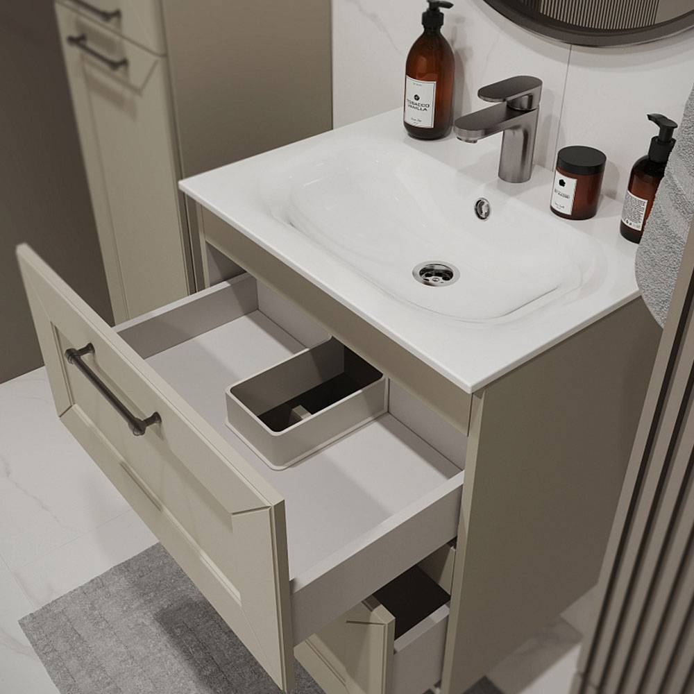 Тумба с раковиной Terminus Victoria VIC10602900101O айвори, 60x62 фото 2