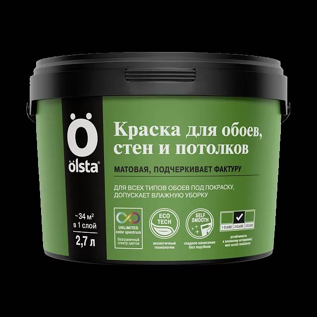 Краска для обоев, стен и потолков Olsta Practic база A 24A Latte 0.9 л ...