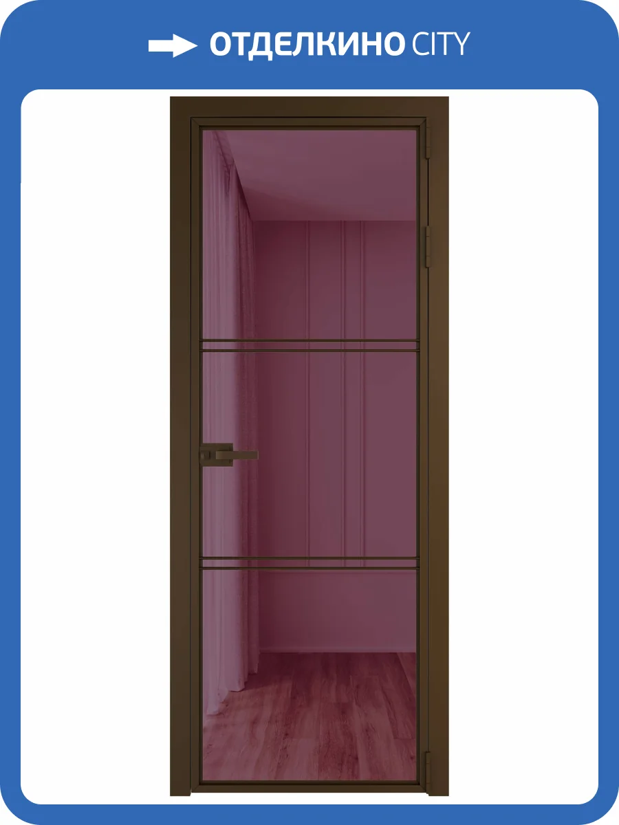 Межкомнатная дверь Profil Doors 3 AX цвет профиля Деорэ, стекло безопасное 6 мм фиолетовое шпион 600x2000 фото 2