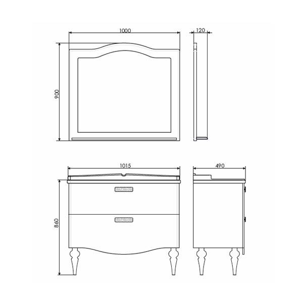 Зеркало Comforty Монако-100 00004136986 белый глянец фото 2