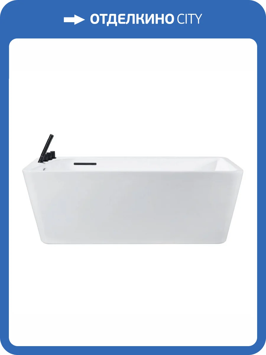 Акриловая ванна Orans BT-NL 609BL 170x80 с черным смесителем фото 10