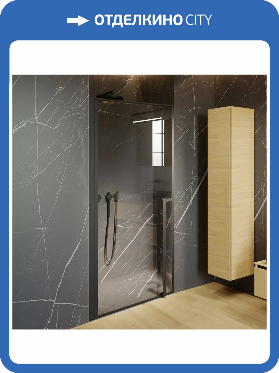 Душевая дверь в нишу Riho Lucid GD101 100 см, профиль черный фото 4