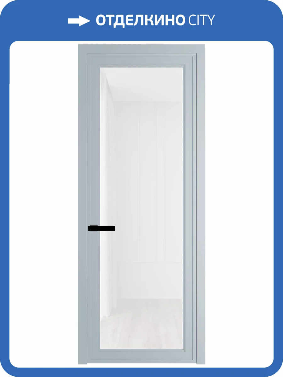 Межкомнатная дверь Profil Doors 1 AGP цвет профиля Серебро, стекло безопасное 6 мм белый триплекс 700x2000 фото 2