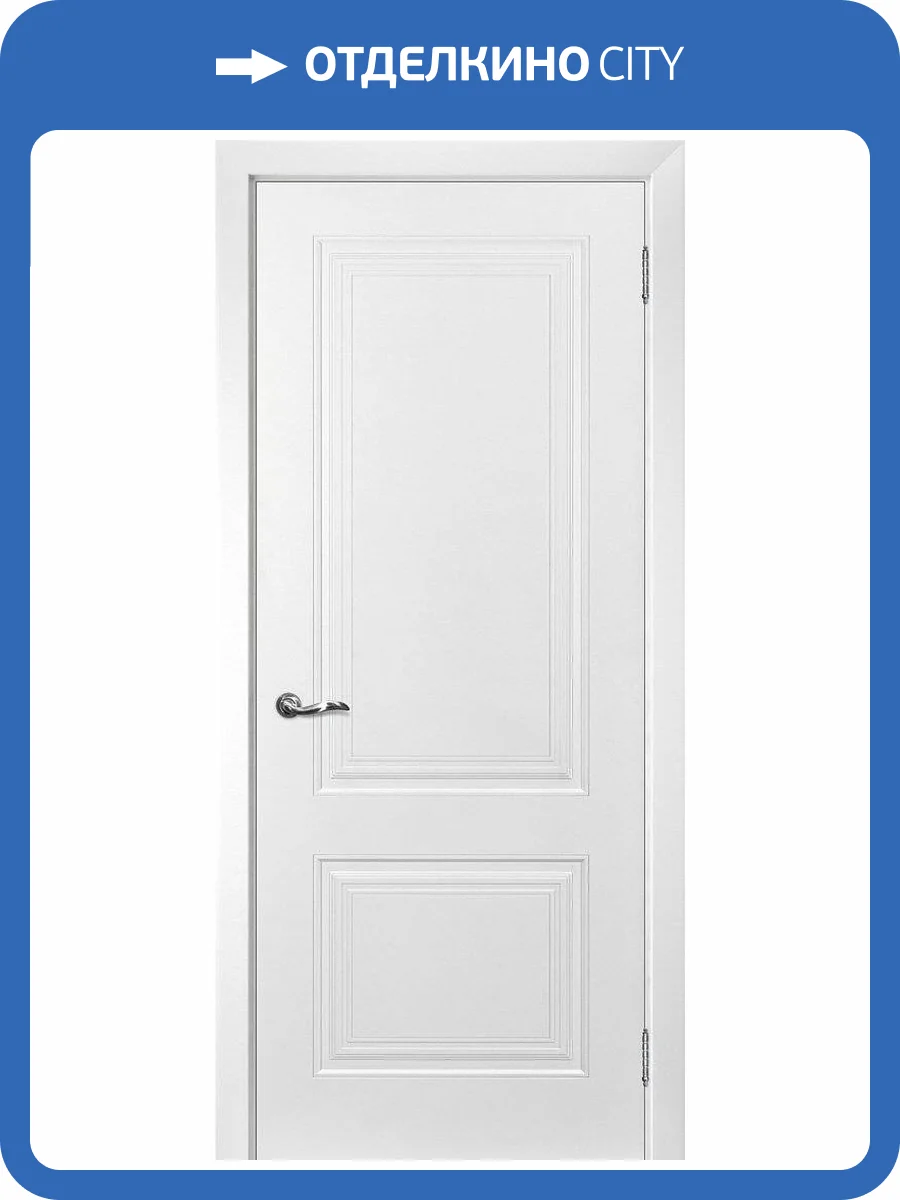 Межкомнатная дверь эмаль Текона Смальта-101, глухая, Сапфир Ral 9003 белый 600x2000 фото 2