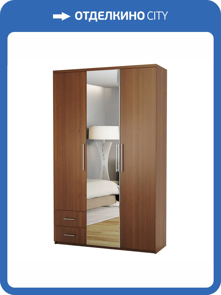 Шкаф Шарм-Дизайн Комфорт МКЯ-32/1 170522747 с зеркалом, орех фото 4