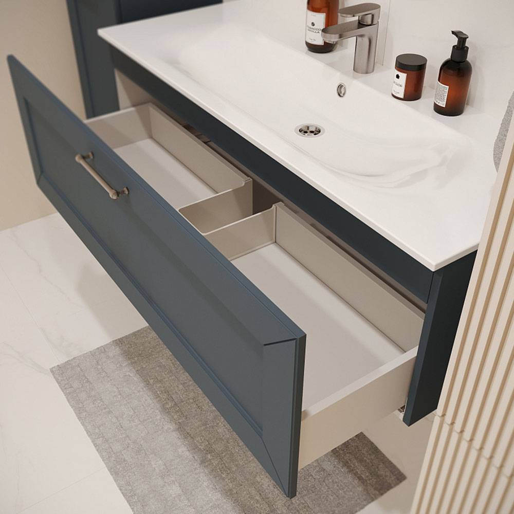 Тумба с раковиной Terminus Victoria VIC101201703101O серый шёлк, 120x38 фото 2