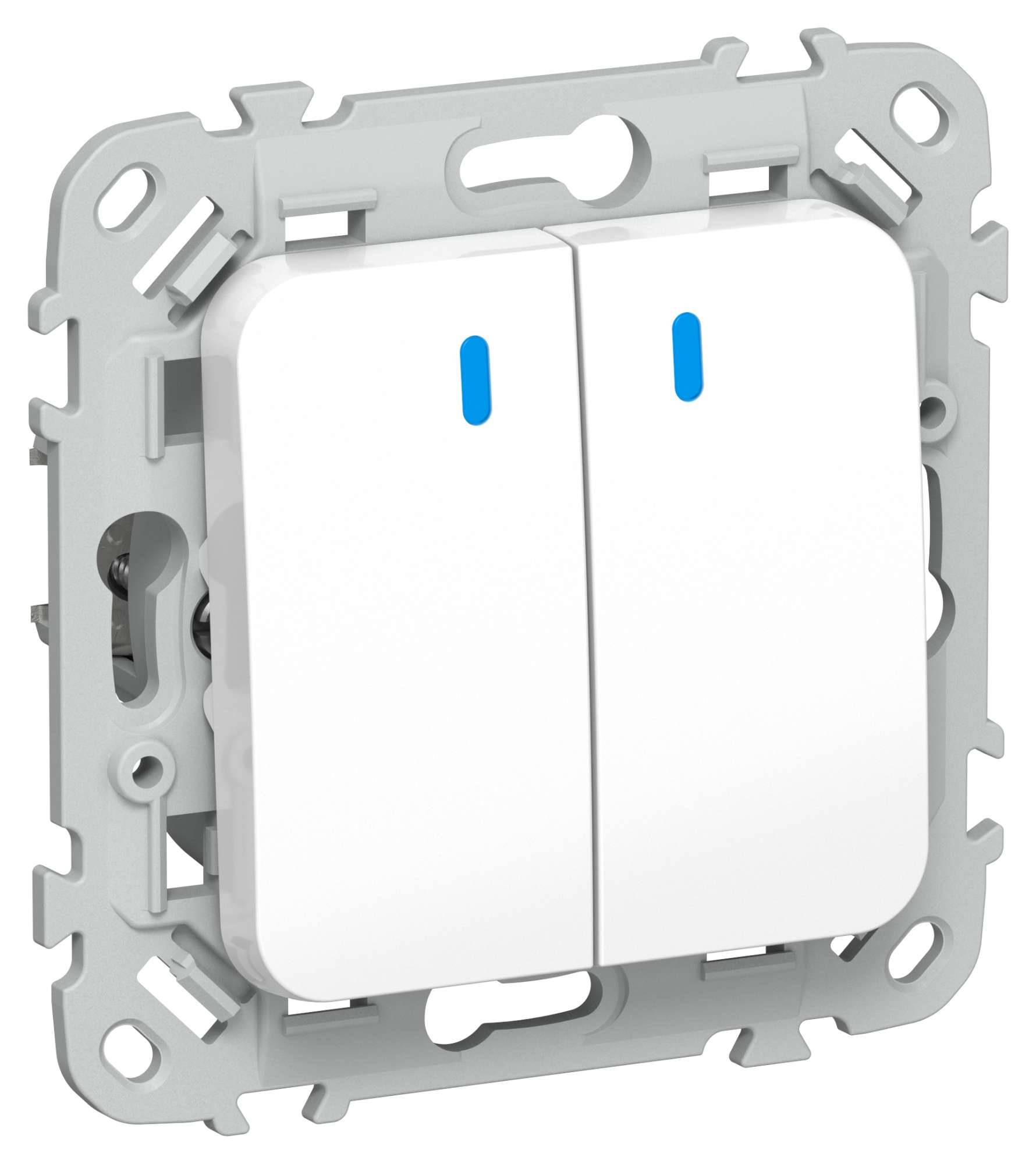 Выключатель 2-клавишный IEK Flite FI-V20-1-10-1-K01 белый